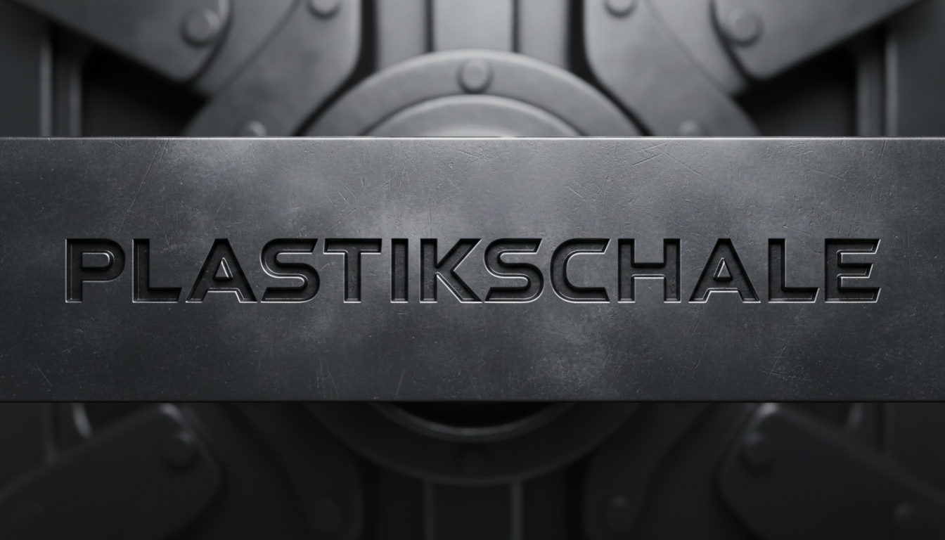 Metallischer Plastikschale Schriftzug als Hintergrund